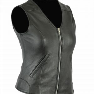 CHALECO SANDRA PIEL MUJER 3065 NEGRO