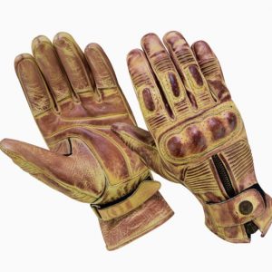 GUANTES DE CUERO CON CREMALLERA LARGO